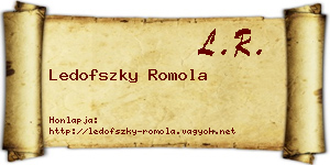 Ledofszky Romola névjegykártya